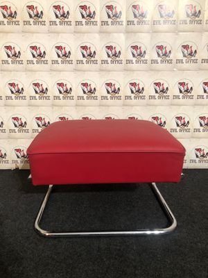 Thonet Hocker für S 411 Freischwinger Leder Rot Design