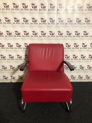 Thonet S 411 Sessel Freischwinger Leder Rot Design