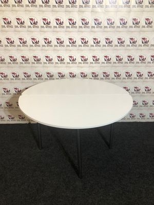 Besprechungstisch Tisch Klappbar Rund Weiß / Chrom