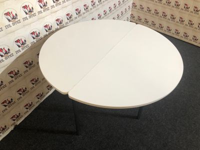 Besprechungstisch Tisch Klappbar Rund Weiß / Chrom