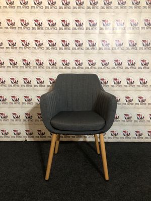 Stuhl Besucherstuhl von Holz 4 Home Sessel in Grau