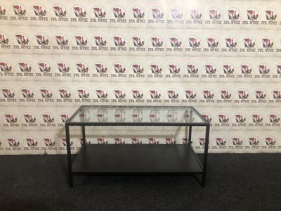 Glastisch Beistelltisch Loungetisch Couchtisch Schwarz 90cm breit