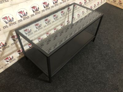 Glastisch Beistelltisch Loungetisch Couchtisch Schwarz 90cm breit