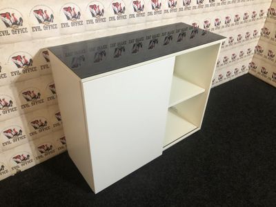 Sideboard Schiebetürschrank Oka Modul LIne Glas in Weiß #2