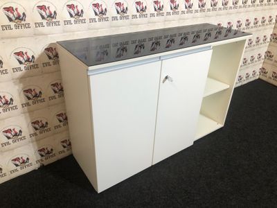 Sideboard Drehtürschrank Oka Modul LIne Glas in Weiß Rechts #3
