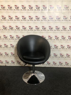 Sessel Cocktailsessel Hocker in Schwarz Kunstleder