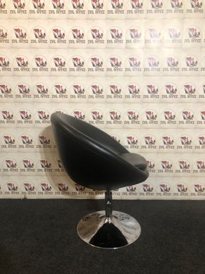 Sessel Cocktailsessel Hocker in Schwarz Kunstleder