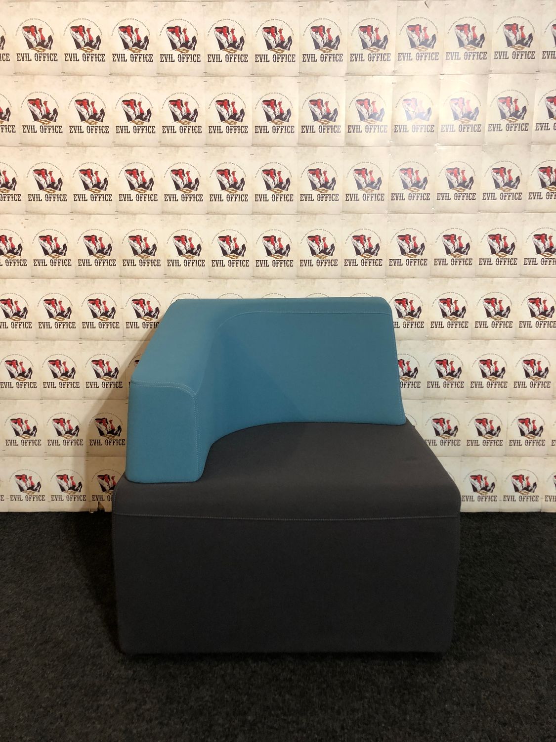 Steelcase B-Free Cube Rechts Sessel Lounge Element Blau Grau