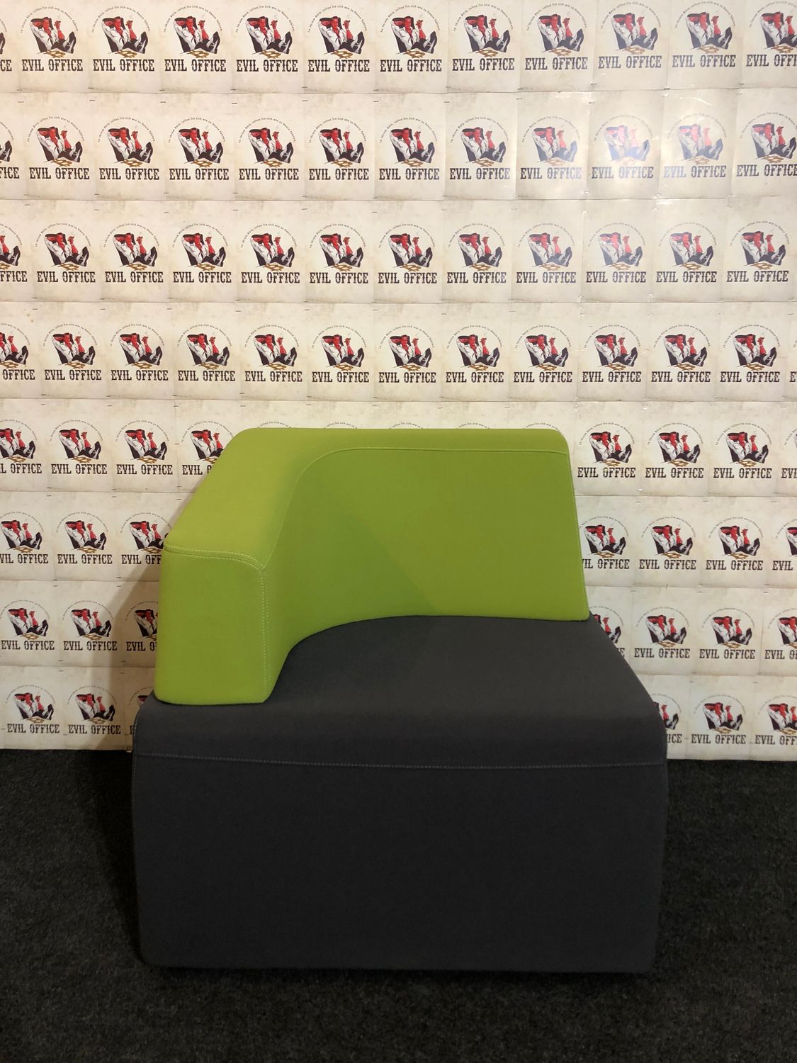 Steelcase B-Free Cube Rechts Sessel Lounge Element Grün Grau