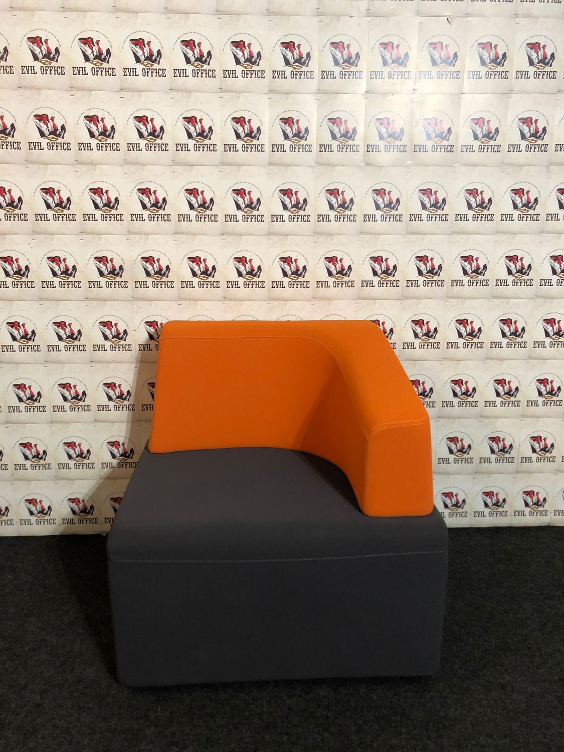 Steelcase B-Free Cube Links Sessel Lounge Element Orange Grau