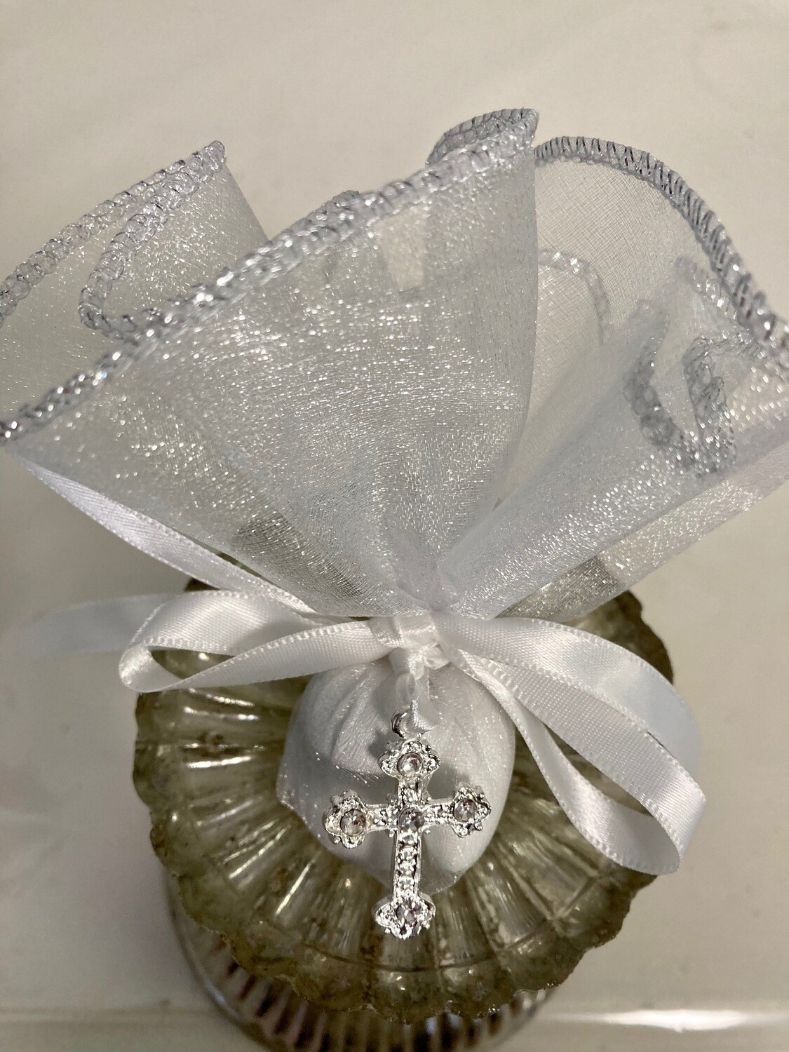 Silver  Cross Koufeta Baptism Guest Favors Boubounieres