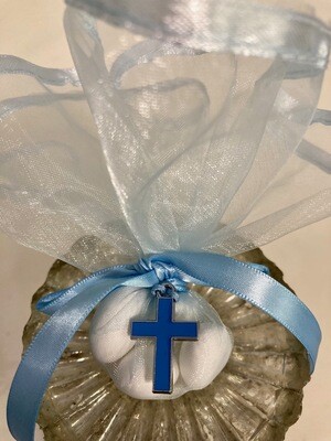 Blue Cross Baptism Guest Favors Boubounieres