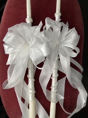 Deluxe Wedding Candles- Pearl Wrap