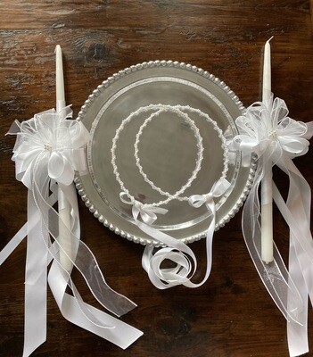Essential Greek Church Wedding Set Beaded Round Tray