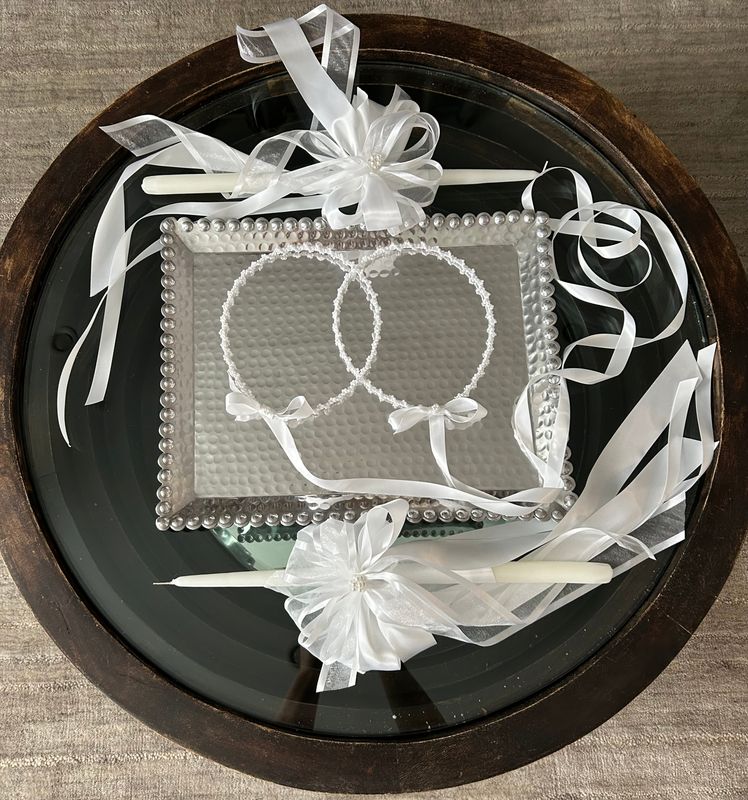Essential Greek Church Wedding Set Hammered Rectangle Tray