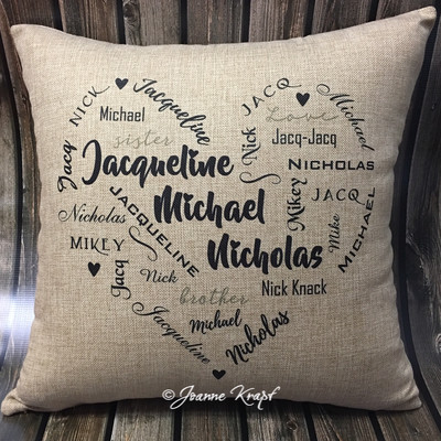 Heart Square Pillow - (Personalized)