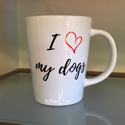 Latte Cup  (12oz) - I ❤️ My Dogs