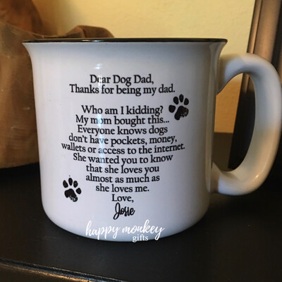 Ceramic Camp Style Mug - Dear Dog Dad Ceramic Camp Style Mug - Dear Dog Dad