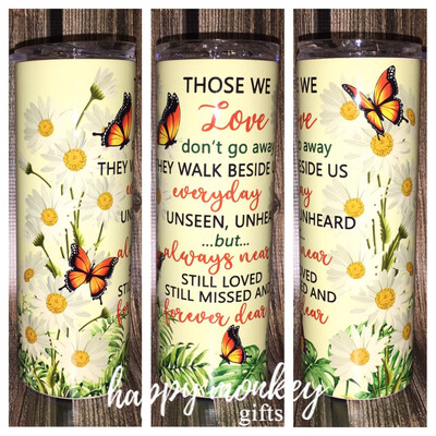 Love Walks Beside Us with Daisies Tumbler - Free Shipping
