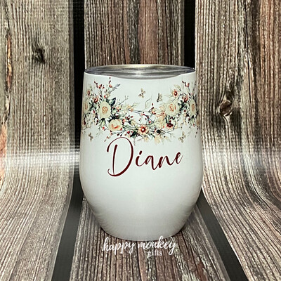 Personalized Flowers Stemless Tumbler - Free Shipping