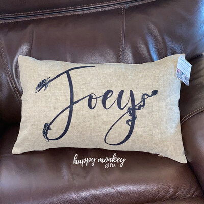 Add Your Name to a Lumbar Pillow - 12" x 20" - Free Shipping