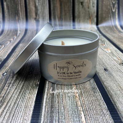 Happy Scents Candle - It’s Ok To Be Vanilla Soy Blend - Free Shipping