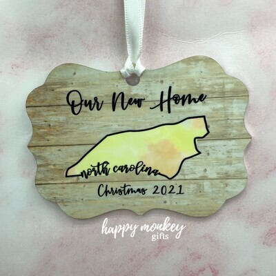 Watercolor States Personalized Ornament- Free Shipping