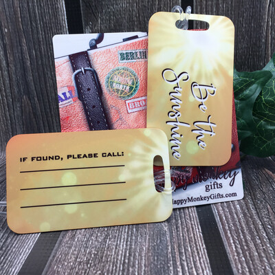 Be The Sunshine Aluminum Luggage Tag Personalized - Mini Sharpie Included - FREE SHIPPING