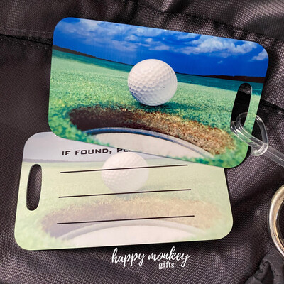 Golf Aluminum Luggage Tag Personalized - Mini Sharpie Included - FREE SHIPPING