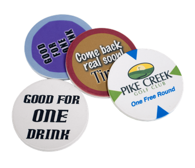 Matte White 1-1/2&quot; Ceramic Poker Chip