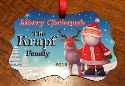 Santa Christmas Personalized Ornament - Free Shipping