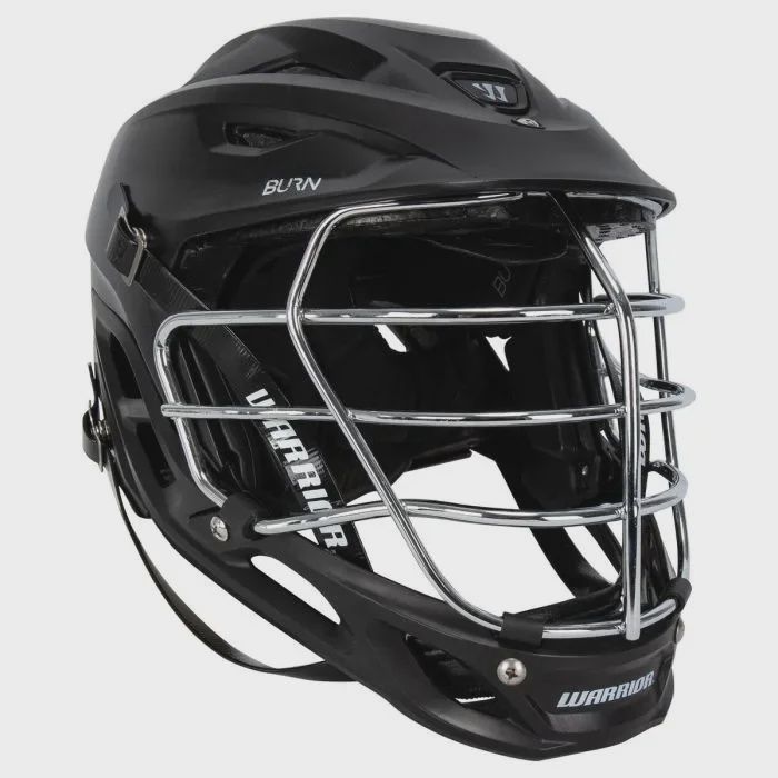Warrior Burn Matte Lacrosse Helmet, Colour: Matte Black, Size: Large