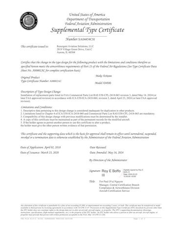 Commercial Parts List STC