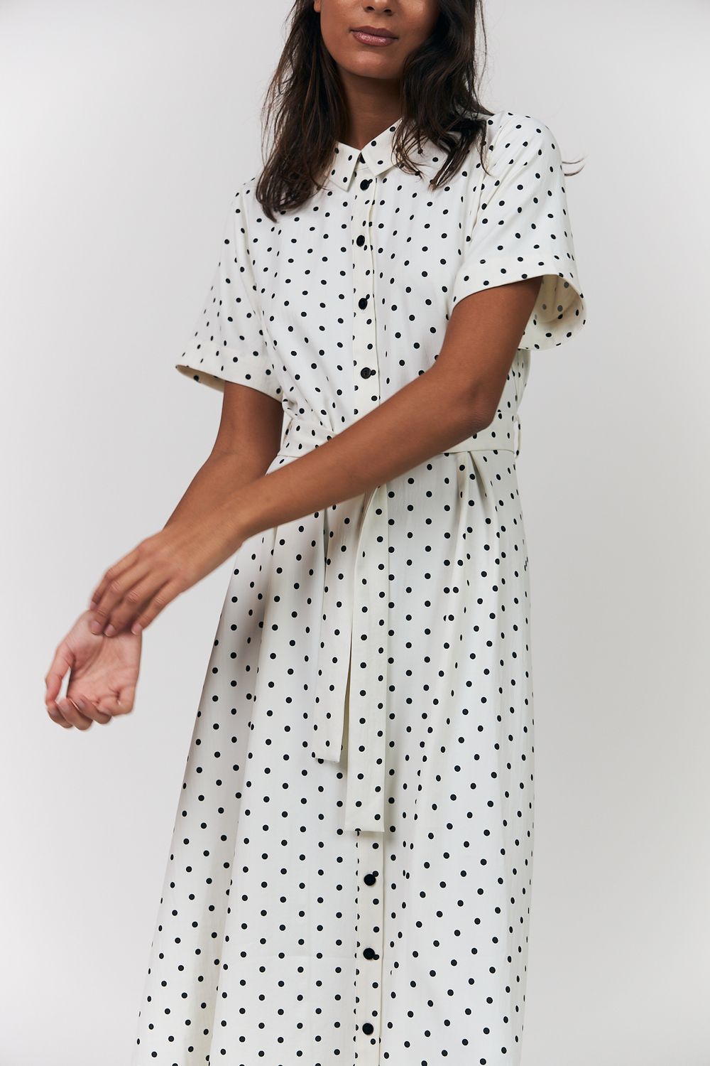 Lollys Laundry Blake Dot Print Midi Dress