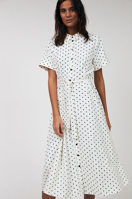 Lollys Laundry Blake Dot Print Midi Dress
