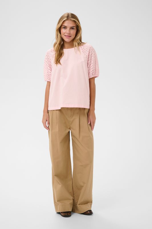 Saint Tropez Pala Short Sleeve Blouse - Chalk Pink