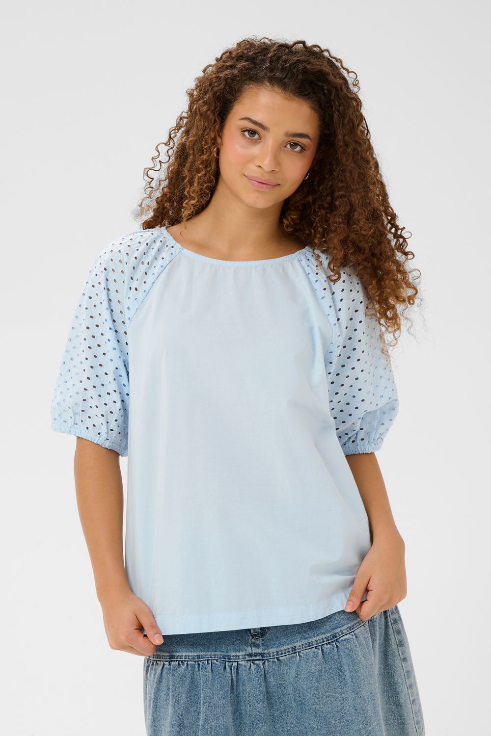 Saint Tropez Pala Short Sleeve Blouse - Skyway