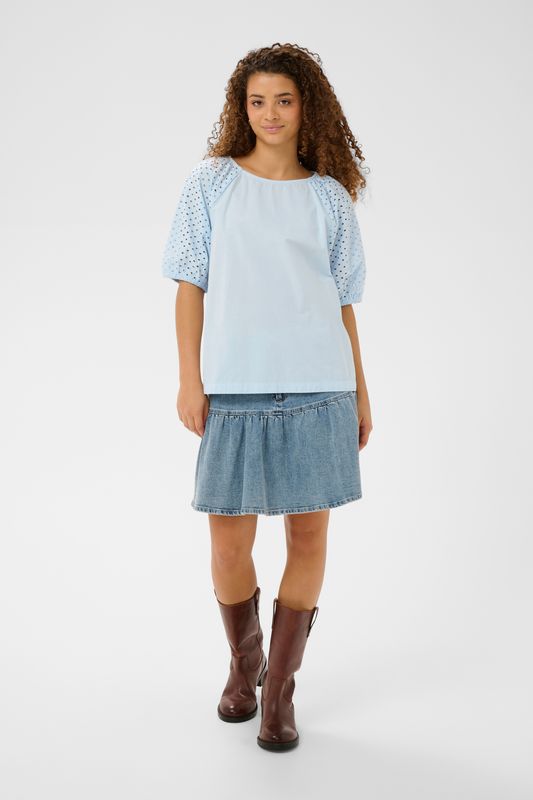 Saint Tropez Pala Short Sleeve Blouse - Skyway