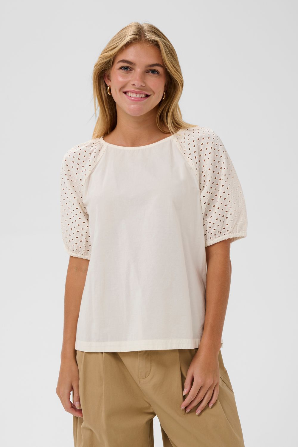Saint Tropez Pala Short Sleeve Blouse - Ice