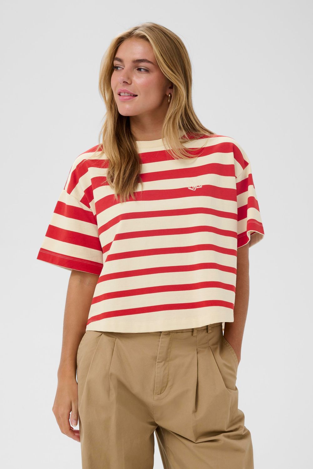 Saint Tropez Philene T-Shirt - Poppy Red Stripe