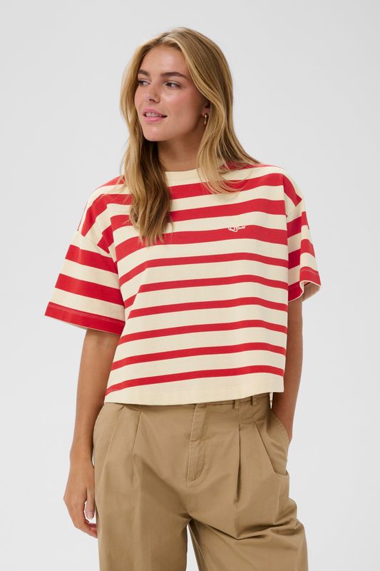 Saint Tropez Philene T-Shirt - Poppy Red Stripe