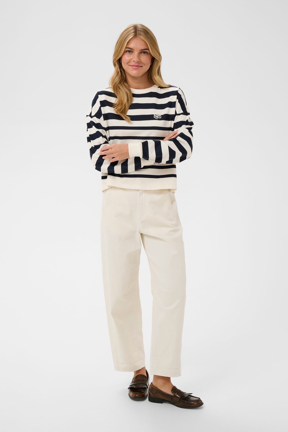 Saint Tropez Philene Sweatshirt - Night Sky Blue Stripe