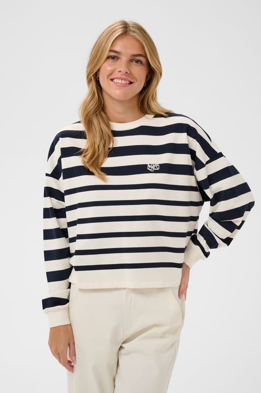 Saint Tropez Philene Sweatshirt - Night Sky Blue Stripe