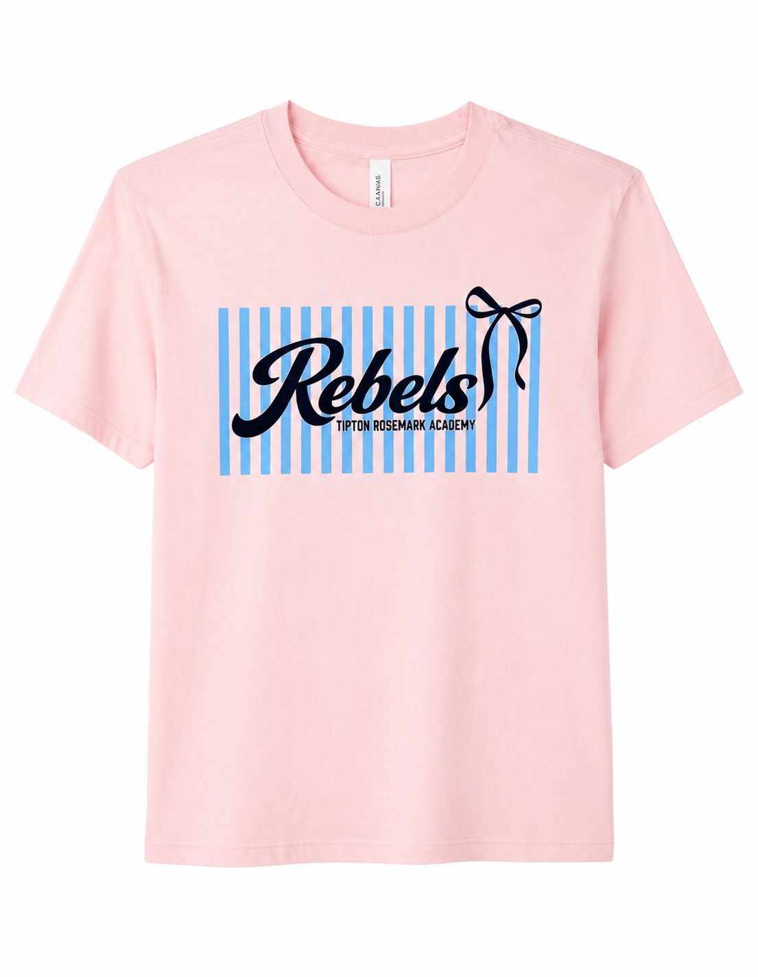 Pink crop with navy stripes