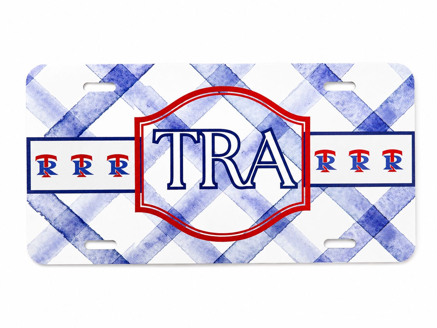 Plaid license plate