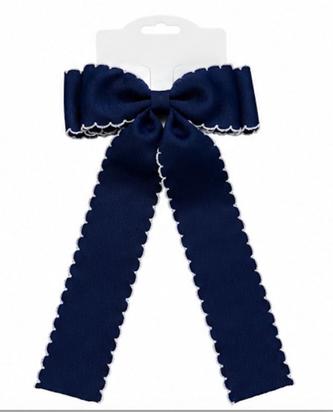 Navy with white moonstitch bow