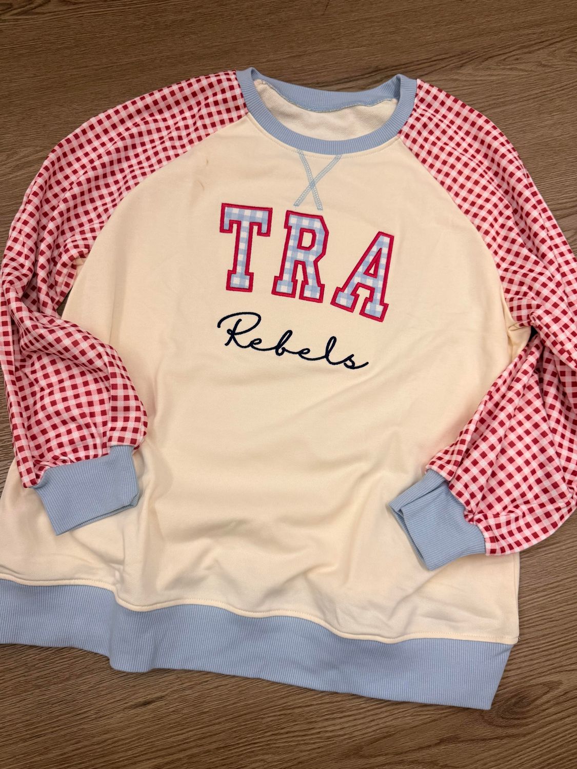 Red/Blue/Beige Sweatshirt