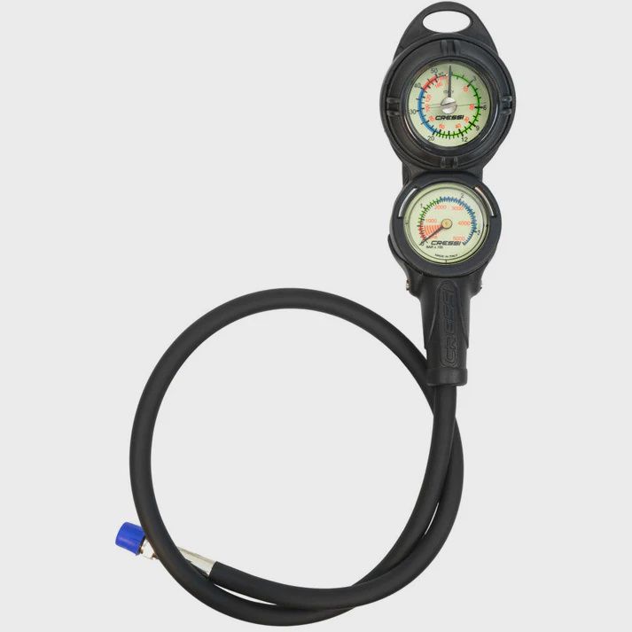 CRESSI PD2 PRESSURE GAUGE + DEPTH GAUGE CONSOLE global fluo