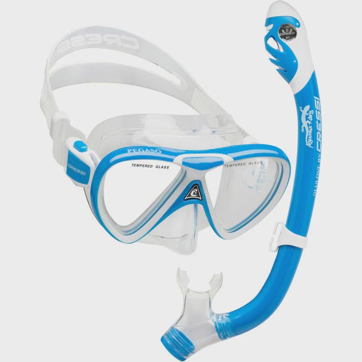 CRESSI OCEAN KID'S COMBO PEGASO MASK DRY SNORKEL