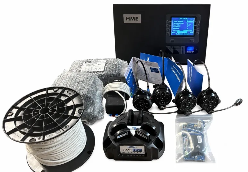 HME EOS|HD 6200 Drive-Thru Headset System w/4 EOS-HD HS, VDB102 Single Lane